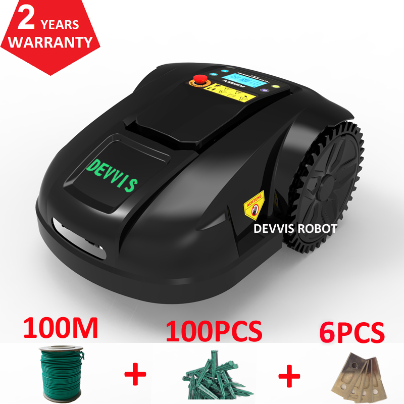 Two Year Warranty DEVVIS Robot Lawn Mower E1800T With 6.6ah Lithium,one charge 700m2