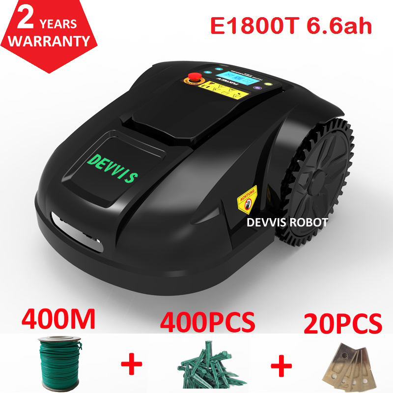 China DEVVIS Robot Grass Cutter E1800T Working Capacity 1800m2 ,Smartphone Wifi App Control 